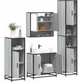 vidaXL 4-dijelni set kupaonskog namještaja siva boja hrasta drveni | shoptok.hr