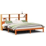 vidaXL Krevet s regalom za knjige bez madraca 180x200 cm od borovine | shoptok.hr