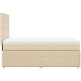 vidaXL Box spring postelja z vzmetnico krem 90x190 cm blago | Shoptok.si
