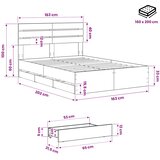  Bed Frame with Storage and Headboard Artisan Oak 160 x 200 cm | shoptok.hr