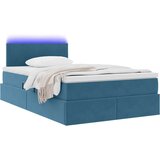  Krevet s prostorom za pohranu s LED-om Tamno plava 120 x 200 cm | shoptok.hr