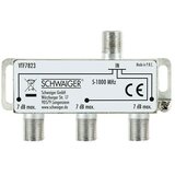 SCHWAIGER Razdelilnik (3-krat, F vtičnica, 5 - 1.000 MHz, 7 dB) | Shoptok.si