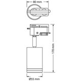 Osram PULSE crni monofazni šinski reflektor 6W | ePonuda.com