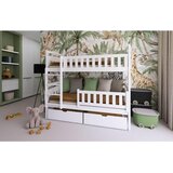 Molarem Home Drveni dječji krevet na kat Ignas s ladicom - bijeli - 200x90 cm - Madrac PE pjena 8 cm-spužvasti madrac | shoptok.hr
