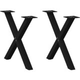 vidaXL noge kavne mize v obliki črke x 2 kosa črna 38x(42-43) cm jeklo Cene