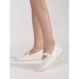 GOODIN White wedge loafers with gold decoration | shoptok.hr
