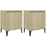  Noćni ormarići s metalnim nogama boja hrasta 40 x 30 x 50 cm | shoptok.hr