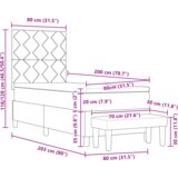 vidaXL vzmetnica s posteljo in klopjo temno siva 80x200 cm žamet | Shoptok.si