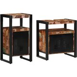  Set namještaja za kupaonicu 2 pcs Smeđa Čvrsto reciklirano drvo | shoptok.hr