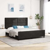  Črno Velur Posteljno Okvir 180x200 cm, (22049189) | Shoptok.si