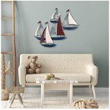 Wallity Metalna zidna dekoracija čamci 88x73 cm šareni | Eponuda.ba