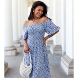 UR/CEO Sky blue floral maxi dress Marcello | shoptok.hr