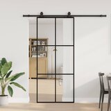 vidaXL Klizna vrata s priborom crna 90 x 205 cm od ESG stakla Cijene