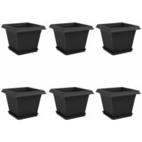 vidaXL Saksije za biljke 6 pcs Crna 28 5 x 28 5 x 22 cm Plastika - Crna 33 x 33 x 26 cm 6 | shoptok.hr