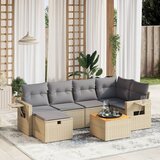  7-dijelni set vrtnih sofa s jastucima bež od poliratana | shoptok.hr
