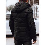 DStreet Kurtka męska zimowa pikowana z kapturem czarno-pomarańczowa | Shoptok.si