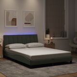 Okvir kreveta s LED-om bez madraca Hanko svjetlosivi 140x190 cm baršunasti | shoptok.hr