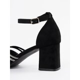 GOODIN Black suede heeled sandals | Shoptok.si