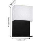 Eglo Galdakao zidna/led, 5,4w, 410lm, crna/čelik/bela/tekstil s policom | Eponuda.com
