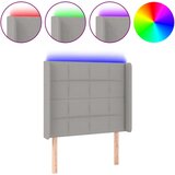 Maison Chic led posteljno vzglavje - vzglavna omarica - nočna omarica svetlo sivo 83x16x118/128 cm blago, (21712153) Cene