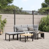  The Living Store Vrtne klopi z blazinami 4 kosi črno prašno lakirano jeklo - Komplet Klopi, (21477300) | Shoptok.si