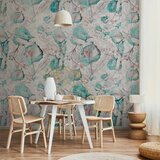  Foto tapeta - Autumn souvenirs - floral pattern with turquoise leaves 200x140 | shoptok.hr