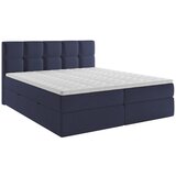 MID.YOU POSTELJA Z VZMETNICO 200 cm x 200 cm , les, tekstil, leseni material temno modra | Shoptok.si
