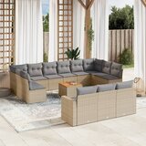 14-dijelni set vrtnih sofa s jastucima poliratan Bež | shoptok.hr