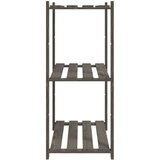 vidaXL Stojalo s policami 3-nadstropno sivo 80x38x90 cm trdna borovina | Shoptok.si