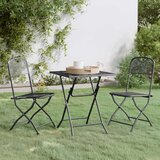  Vrtna garnitura - 3-dijelni vrtni blagovaonski set ekspandirani metal antracit - Dužina stola 60 cm 2 | shoptok.hr