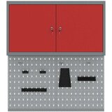  Set od 3 komada ormana za alate i ploča za odlaganje zidno montirani crveni metal | shoptok.hr