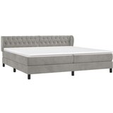  Box spring postelja z vzmetnico svetlo siva 200x200 cm žamet, (20788881) | Shoptok.si