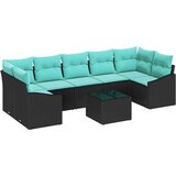  Set sofe s jastukom s jastukom 8 pcs Crna i turkizna poliratan | Eponuda.com