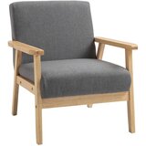  Fotelja u skandinavskom stilu ukrasna stolica puno drvo izgled lana 64 cm x 70 cm x 72 cm siva + prirodna Cijene