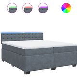 Maison Chic Box spring postelja - Vzmetna postelja z vzmetnico temno siva 200x200 cm žamet SL23313, (21891515) | Shoptok.si