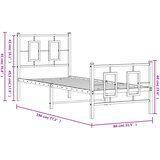  Metalni okvir kreveta uzglavlje i podnožje crni 75x190 cm | shoptok.hr