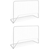 The Living Store Nogometni goli 2 kosa z mrežo jeklo 182x61x122 cm bele barve - Nogometni Gol, (21417480) | Shoptok.si