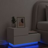 vidaXL Noćni ormarić s LED svjetlima bijeli 70 x 36 x 40 5 cm Cijene