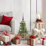 vidaXL Božično drevo med 150 LED z stojalom Zelena 65 cm PE | Shoptok.si