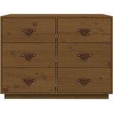  Komoda smeđa boja meda 100 x 40 x 75 cm od masivne borovine | Eponuda.com
