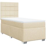  Krevet s oprugama i madracem krem 90 x 190 cm od tkanine | shoptok.hr