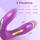 Paloqueth Dual Thrusting G-Spot and Clitoris Vibrator with Remote Purple Cene