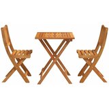 Bistro set 3 pcs Prirodna nafta Čvrsto drvo akacije | shoptok.hr