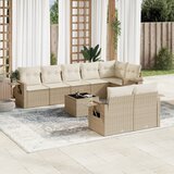 vidaXL 9-dijelni set vrtnih sofa s jastucima bež od poliratana | shoptok.hr
