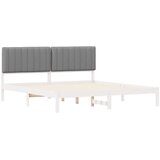  Krevetni okvir s tapiciranim uzglavljem Svijetlo siva Svjetlosiva 205.5 x 185.5 x 84.5 cm | shoptok.hr