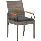  Vrtne stolice 4 pcs Siva i tamno siva Poliratan i Akacija | shoptok.hr