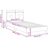  Krevet za djecu s uzglavljem Tamno siva 90 x 190 cm tkanina | shoptok.hr
