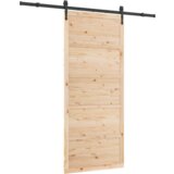 vidaXL Drsna vrata Rjava 100 x 208 cm Trdna borovina | Shoptok.si