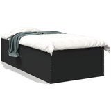 vidaXL Posteljni okvir črn 75x190 cm inženirski les | Shoptok.si