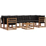  Set vanjskih sofa 8 kom. Prirodna i crna | shoptok.hr